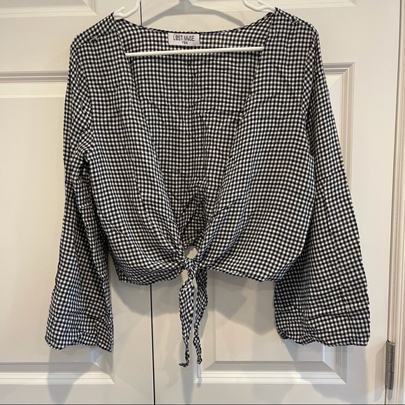 LF Gingham Crop Top with Tie - Never Worn! - Picture 10 of 11